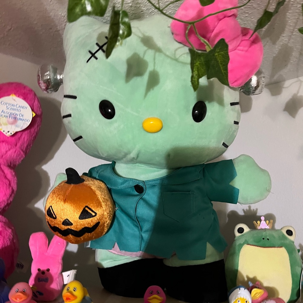 Green and blue Frankenstein hello kitty